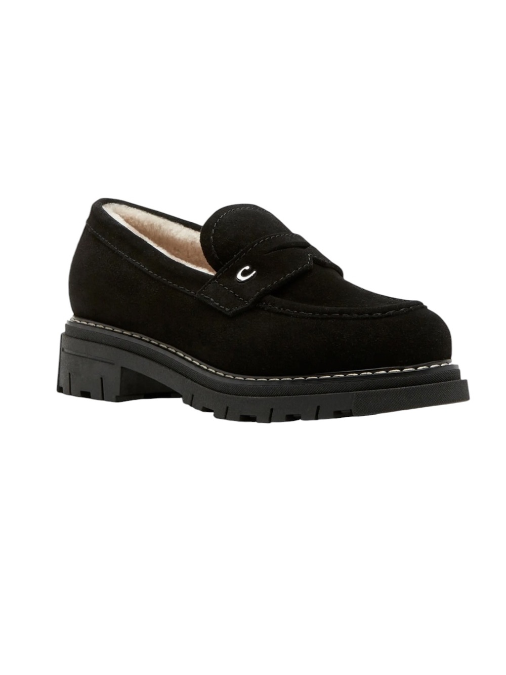 La Canadienne Donny City Dry Waterproof Genuine Shearling Penny Black Loafers –